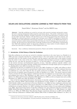 Arxiv:2007.02170V1 [Astro-Ph.SR] 4 Jul 2020 Which Initially Yielded a Non-Detection in Procyon (Matthews Et Al