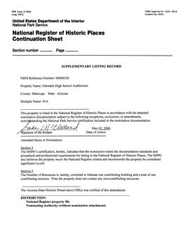 National Register of Historic Places Continuation Sheet