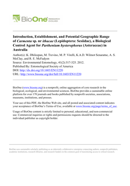 Introduction Establishment and Potential Geographic Range Size