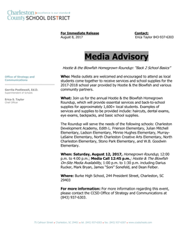 Media Advisory