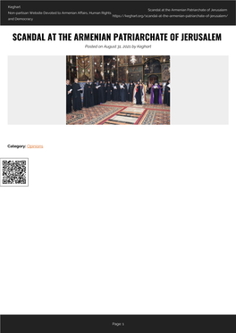 Scandal at the Armenian Patriarchate of Jerusalem