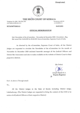 The High Court 0F Kerala (;.%:-.`