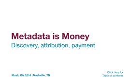 Metadata Is Money Musicbiz Post Release 2016