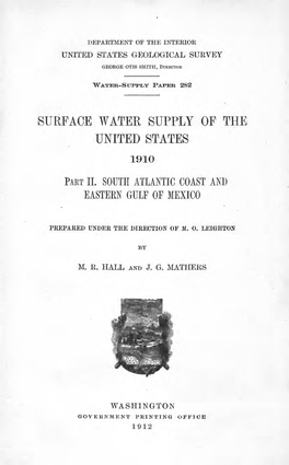 Surface Water Supply of the United States 1910