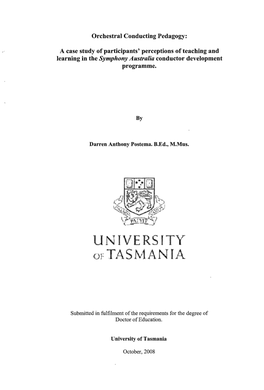 Orchestral Conducting Pedagogy : a Case of Participants' Perceptions Of