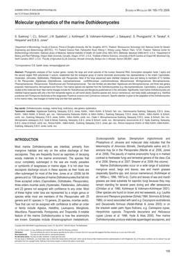 Molecular Systematics of the Marine Dothideomycetes