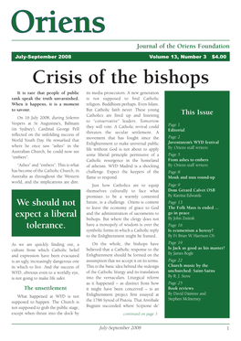 Crisis of the Bishops It Is Rare That People of Public Its Media Prosecutors