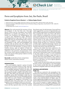 Check List Lists of Species Check List 11(6): 1798, 27 November 2015 Doi: ISSN 1809-127X © 2015 Check List and Authors