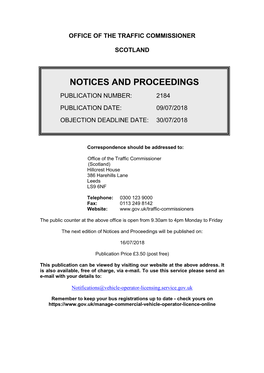 Notices and Proceedings for Scotland