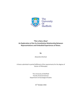 This Is Not a Shoe’ an Exploration of the Co-Constitutive Relationship Between Representations and Embodied Experiences of Shoes