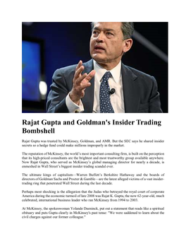 Rajat Gupta Insider Trading Case