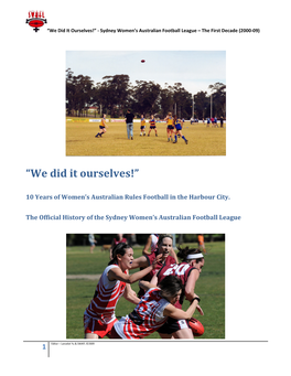 “We Did It Ourselves!” – Sydney Women's Australian Football League