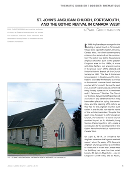 St. John's Anglican Church, Portsmouth, and the Gothic Revival in Canada West