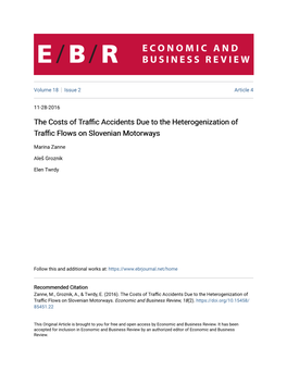 The Costs of Traffic Accidents Due to the Heterogenization of Traffic Flows on Slovenian Motorways