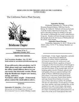 Bristlecone Chapter of the California Native Plant Society