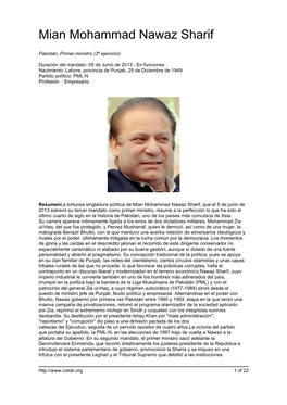 Mian Mohammad Nawaz Sharif