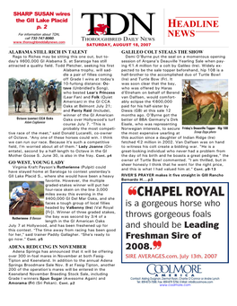 HEADLINE for Information About TDN, Call 732-747-8060