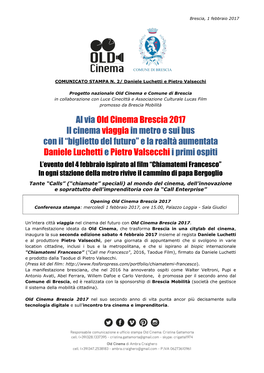 Al Via Old Cinema Brescia 2017 Il Cinema Viaggia In