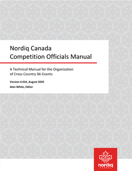 Nordiq Canada Competition Officials Manual