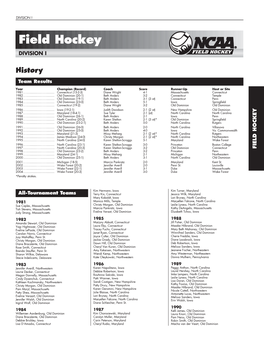 2004 NCAA Field Hockey Championships Records Book