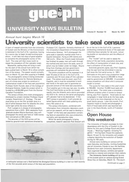 University Scientists to Take Seal Census a Team of Reseach Scientists from the University Professor C.K