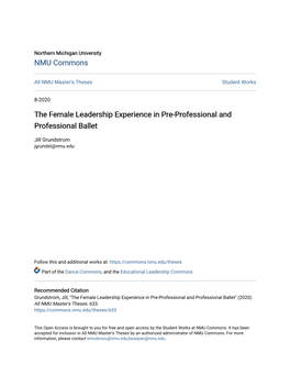 The Female Leadership Experience in Pre-Professional and Professional Ballet