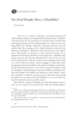 Do Deaf People Have a Disability?