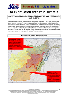 DAILY SITUATION REPORT 13 May 2008