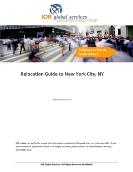 Relocation Guide to New York City, NY