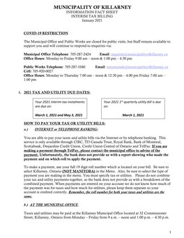 2021 Interim Tax Billing Fact Sheet