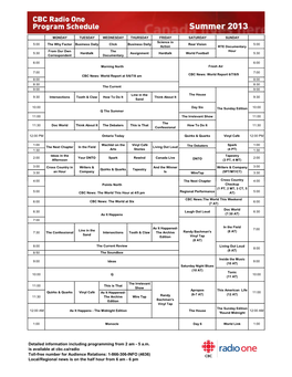 Radio-One-Schedule-Sudbury.Pdf