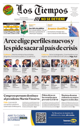 Arce Elige Perfiles Nuevos Y Les Pide Sacar Al País De Crisis Gabinete