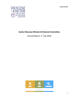Exeter Diocesan Mission & Pastoral Committee Annual Report: 1 July 2018