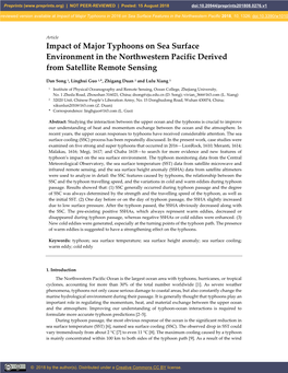 Impact of Major Typhoons on Sea Surface Environment in the Northwestern Pacific Derived from Satellite Remote Sensing