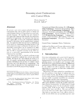 Reasoning About Continuations with Control Effects