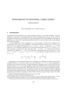 From Groups to Groupoids: a Brief Survey ∗