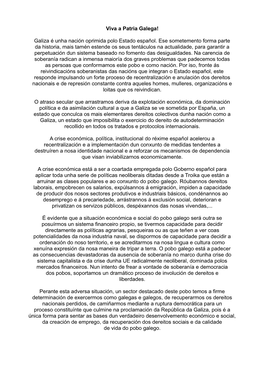 Manifesto Día Da Patria Galega 2014