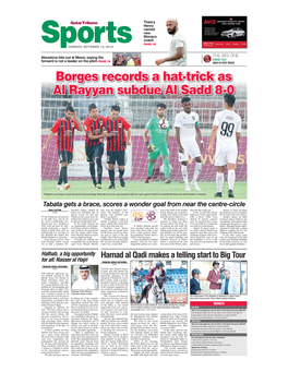 Borges Records a Hat-Trick As Al Rayyan Subdue Al Sadd 8-0