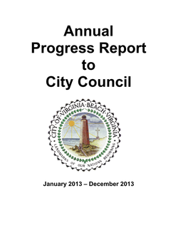 Annual Progress Report to City Council