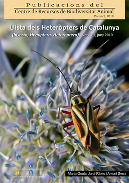 Llista Dels Heteròpters De Catalunya (Insecta, Hemiptera, Heteroptera)