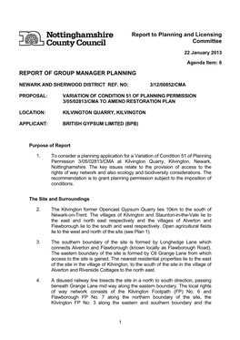 Report to Planning and Licensing Committee REPORT of GROUP