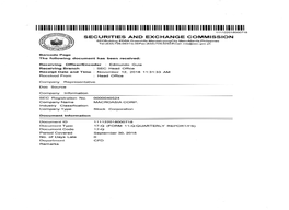 SEC Form 17-Q-Third Quarter Report