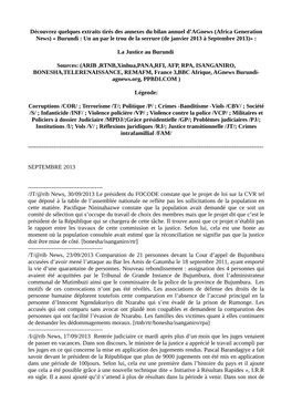 Africa Generation News) « Burundi : Un an Par Le Trou De La Serrure (De Janvier 2013 À Septembre 2013)»