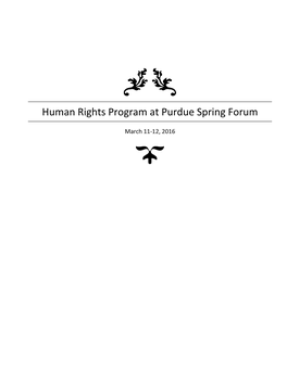 Human Rights Program at Purdue Spring Forum