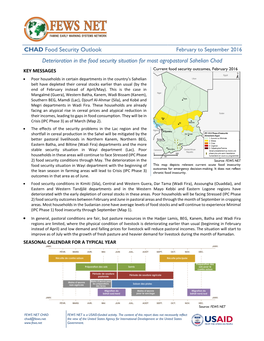 CHAD Food Security Outlook February to September 2016