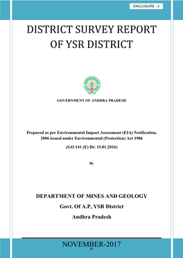 EPARTMENT of MINES and GEOLOGY Govt. of AP, YSR District