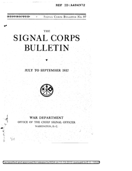 The Signal Corps Bulletin No. 97