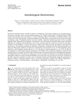 Astrobiological Stoichiometry