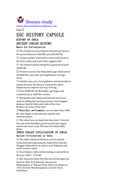 Ssc History Capsule