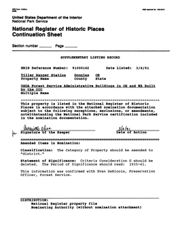 National Register of Historic Places Continuation Sheet